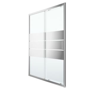 Image of GoodHome Beloya Mirror 2 panel Sliding Shower Door (W)1400mm