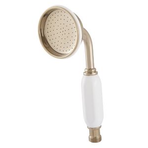 Image of Cooke & Lewis Single-spray pattern Chrome & gold effect Shower head