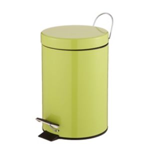 Image of Cooke & Lewis Diani Bamboo Stainless steel Round Bathroom pedal bin 3L