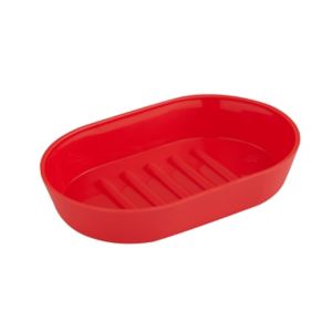 Image of Cooke & Lewis Palmi Red Gloss Plastic Soap dish