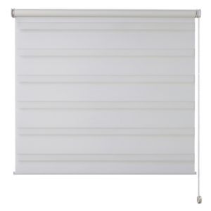 Image of Elin Corded White Striped Day & night Roller Blind (W)90cm (L)180cm