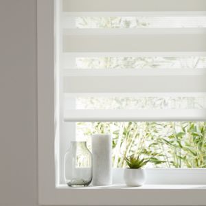 Image of Elin Corded White Striped Day & night Roller Blind (W)120cm (L)180cm