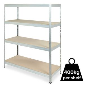Image of Form Exa 4 shelf Steel & chipboard Shelf unit