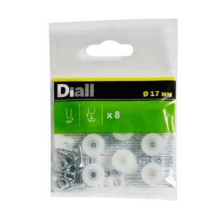Image of Diall White Plastic End (Dia)17mm Pack of 8