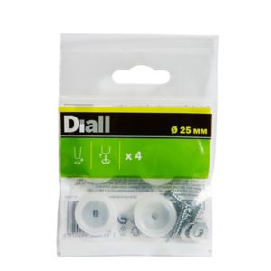 Image of Diall White Plastic End (Dia)25mm Pack of 4