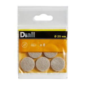 Image of Beige Felt Protection pad (Dia)25mm Pack of 8