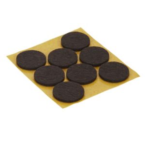 Image of Brown Felt Protection pad (Dia)25mm Pack of 8
