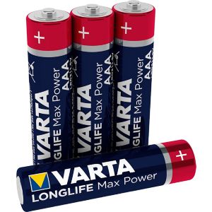 Image of Varta Longlife Max Power Non rechargeable AAA Battery Pack of 4