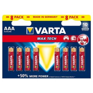 Image of Varta Longlife Max Power Non rechargeable AAA Battery Pack of 8