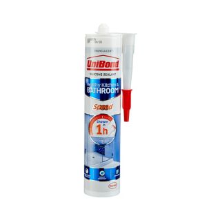 Image of UniBond Speed Mould resistant Clear Kitchen & bathroom Silicone-based Sanitary sealant 300ml