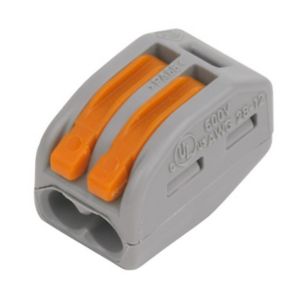 Image of Wago 222 series Grey 32A 2 way In-line wire connector Pack of 50