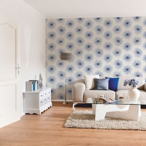 Image of A.S. Creation Xray Blue & white Floral Pearl effect Embossed Wallpaper