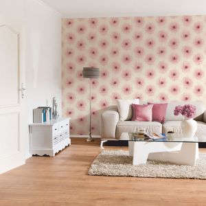 Image of A.S. Creation Xray Red & white Floral Pearl effect Embossed Wallpaper