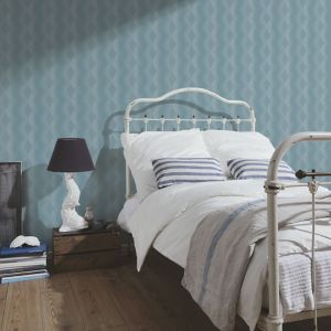 Image of A.S. Creation Life 4 Blue & cream Embossed Wallpaper