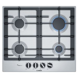 Image of Bosch PCP615B90B 4 Burner Cast iron & stainless steel Gas Hob (W)582mm