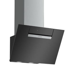 Image of Bosch DWK67EM60B Black Glass Angled Cooker hood (W)60cm