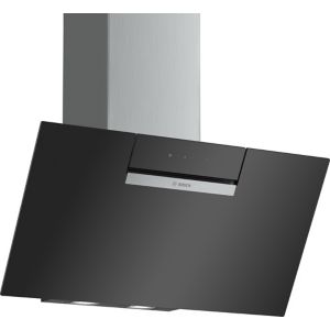 Image of Bosch DWK87EM60B Black Glass Angled Cooker hood (W)80cm