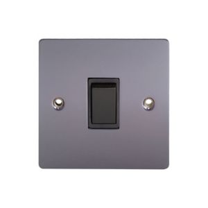 Image of Holder 10A 2 way Polished black nickel effect Single Light Switch
