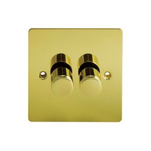 Image of Holder 2 way Double Brass effect Dimmer switch