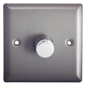 Image of Holder 2 way Single Pewter effect Dimmer switch