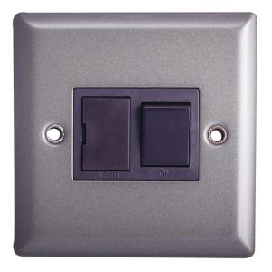 Image of Holder 13A Grey Pewter effect Single Switch