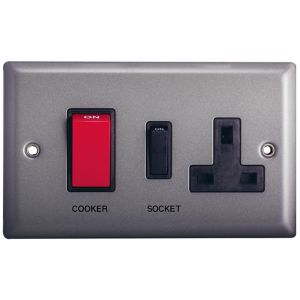 Image of Holder 45A Grey Pewter effect Cooker Switch