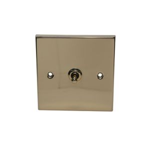 Image of Holder 10A 2 way Polished brass effect Single Toggle Switch