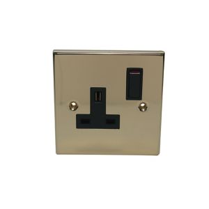 Image of Volex 13A Brass effect Single Switched Socket