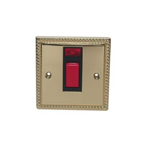 Image of Holder 45A Polished brass effect Cooker Switch