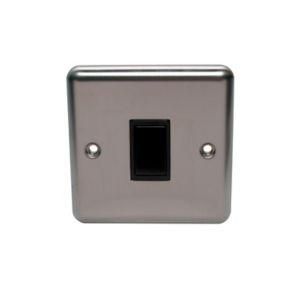 Image of Holder 10A 2 way Polished stainless steel effect Single Light Switch