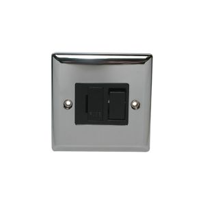 Image of Holder 13A 1 way Polished chrome effect Single Fused Switch