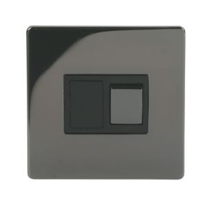 Image of Holder 13A 1 way Polished black iridium effect Single Fused Switch