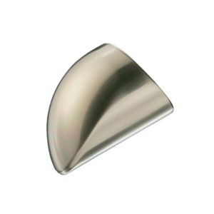 Image of Trademark Round Brushed Nickel effect Metal End cap (L)84mm (W)59mm