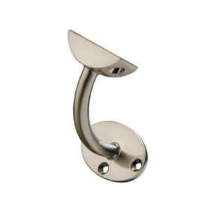 Image of Fusion Brushed Nickel effect Metal Handrail bracket (L)73mm (H)75mm (W)40mm