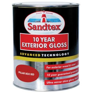 Image of Sandtex Pillar box red Gloss Metal & wood paint 0.75