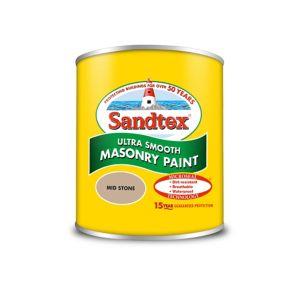 Image of Sandtex Mid stone Masonry paint 0.15L Tester pot