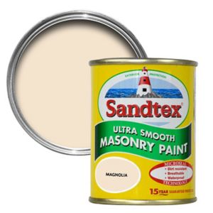 Image of Sandtex Ultra smooth Magnolia Masonry paint 0.15L Tester pot