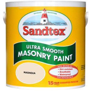 Image of Sandtex Magnolia Smooth Masonry paint 2.5L