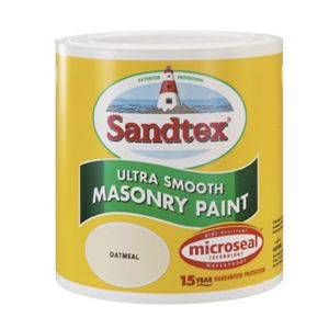Image of Sandtex Ultra smooth Cornish cream Smooth Masonry paint 2.5L