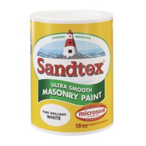 Image of Sandtex Ultra smooth Pure brilliant white Masonry paint 5L