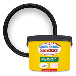 Image of Sandtex Ultra smooth Pure brilliant white Masonry paint 10L