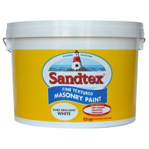 Image of Sandtex Pure brilliant white Textured Masonry paint 10L
