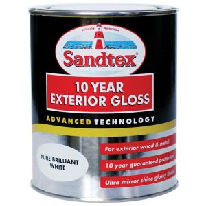 Image of Sandtex Pure brilliant white Gloss Metal & wood paint 0.75