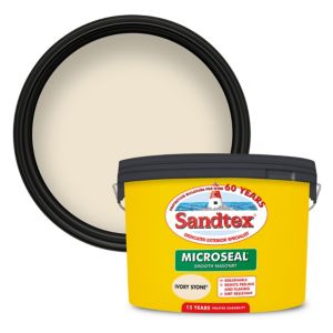 Image of Sandtex Ultra smooth Ivory stone Masonry paint 10L
