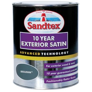 Image of Sandtex Seclusion grey Satin Metal & wood paint 0.75