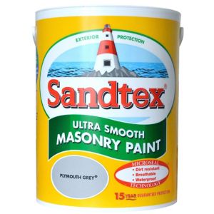 Image of Sandtex Ultra smooth Plymouth grey Masonry paint 5L