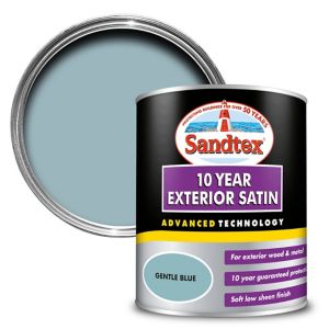 Image of Sandtex 10 year Gentle blue Satin Metal & wood paint 0.75