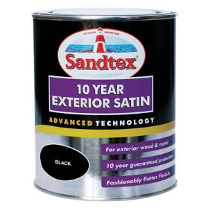 Image of Sandtex Black Satin Metal & wood paint 0.75