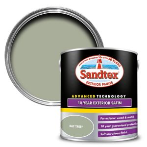Image of Sandtex 10 year Bay tree Satin Metal & wood paint 2.5