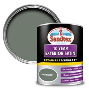 Image of Sandtex 10 year Fern canopy Satin Metal & wood paint 0.75